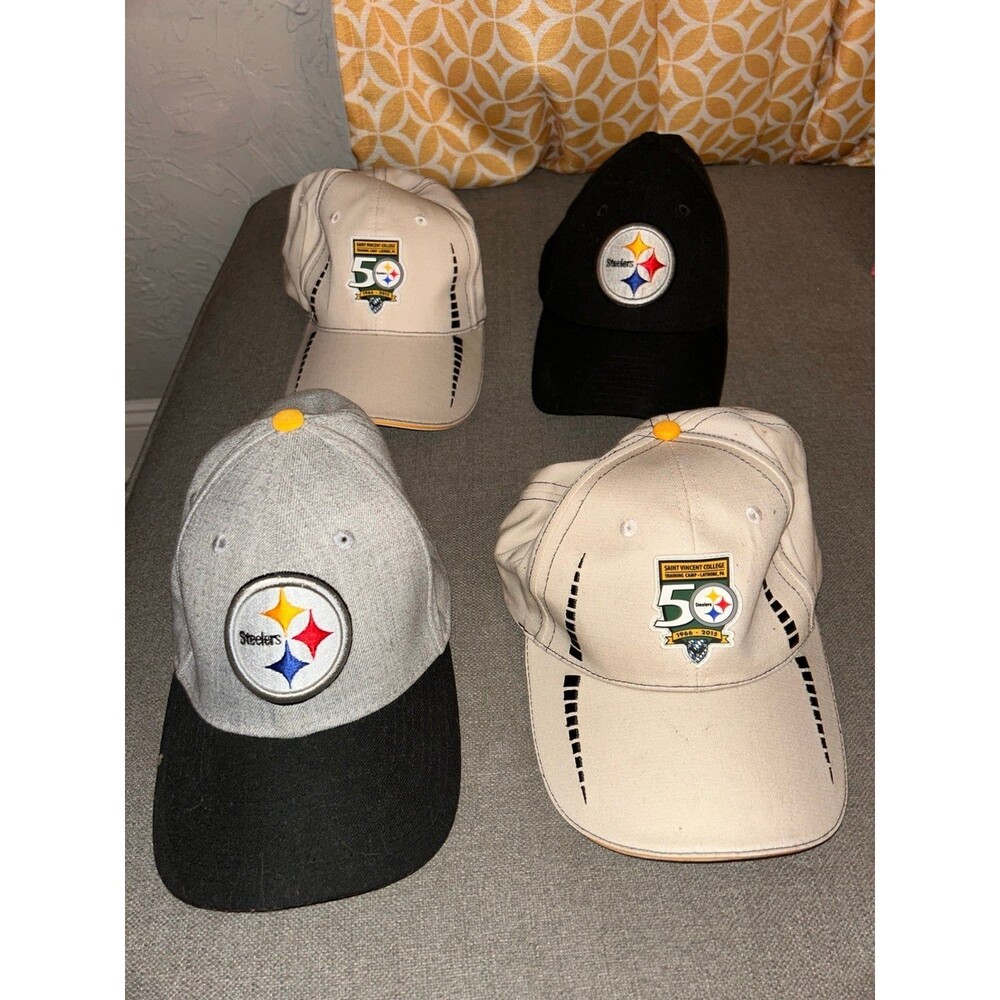 New Era NFL Pittsburgh Steelers Lot of Caps Hats Vintage 50th Saint Vincent